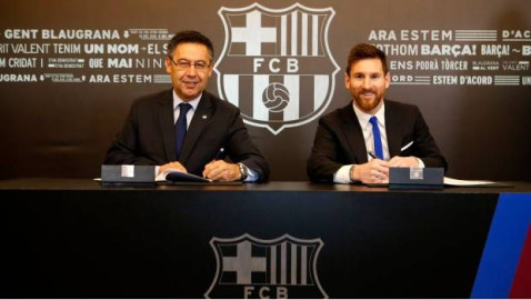 Messi renueva con el Barcelona hasta 2021