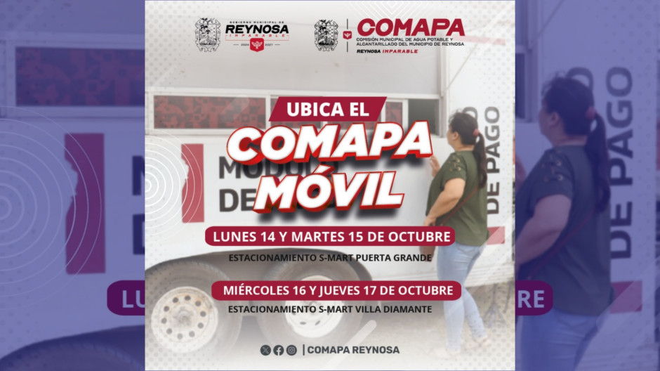 Programa COMAPA Móvil en tu colonia visitará los fraccionamientos Puerta Grande y Villa Diamante