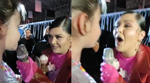 Yuridia le cumple el sueño a una niña y canta con ella en pleno concierto