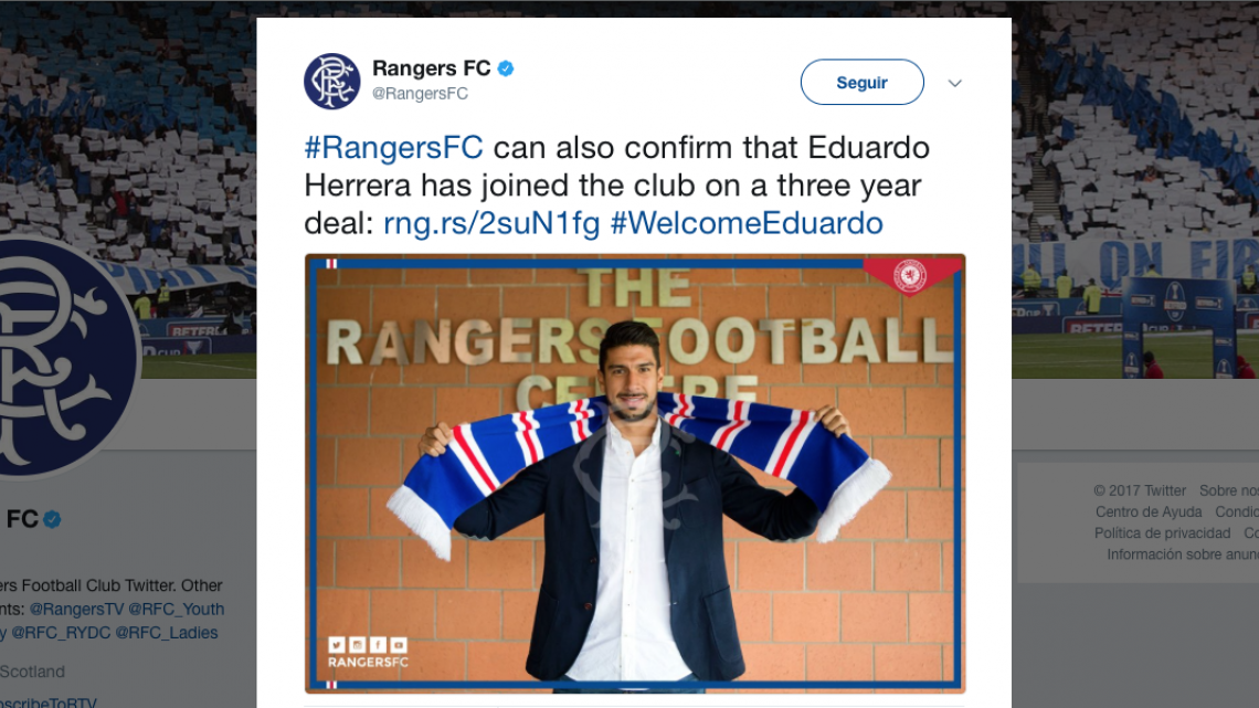 ¡Confirmado! Eduardo Herrera y ‘Gullit' Peña firman con Rangers