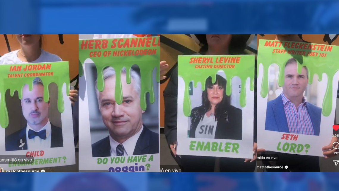 Alexa Nikolas protesta afuera de Nickelodeon por abuso infantil por parte de la empresa