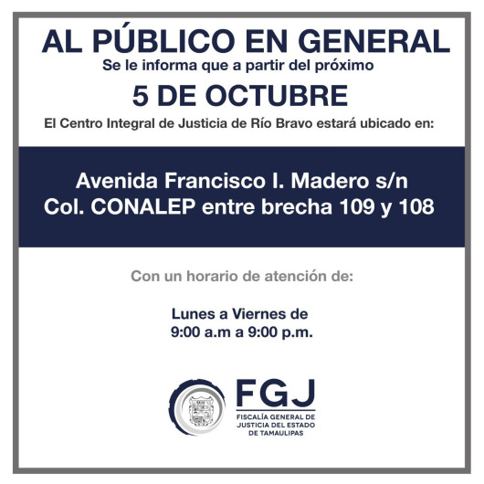 FGJET iniciará operaciones en Centro Integral de Justicia en el municipio de Río Bravo