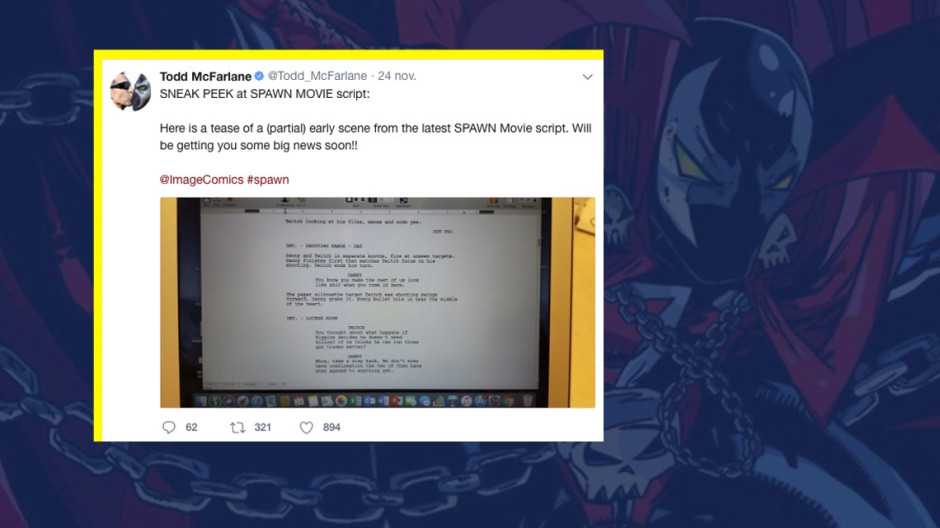 Todd McFarlane muestra el libreto para el reboot de Spawn