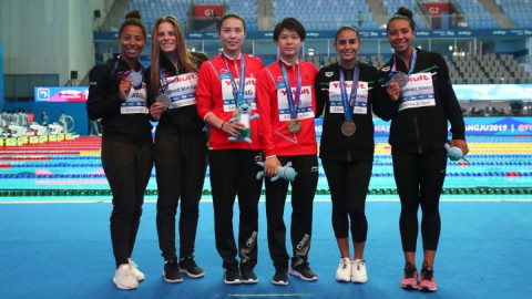 Paola Espinosa y Melany Hernández obtienen bronce en Mundial de Natación y su pase a Tokio 2020 