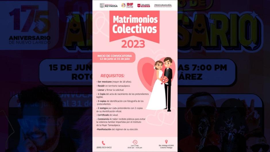 Inicia DIF Reynosa Campaña de Matrimonios Colectivos 2023