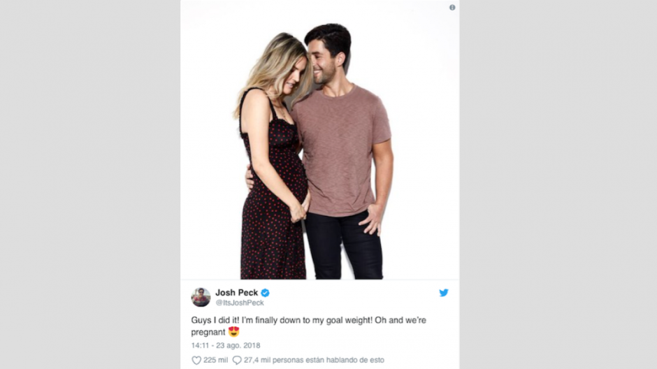 Así anunció Josh Peck que será papá