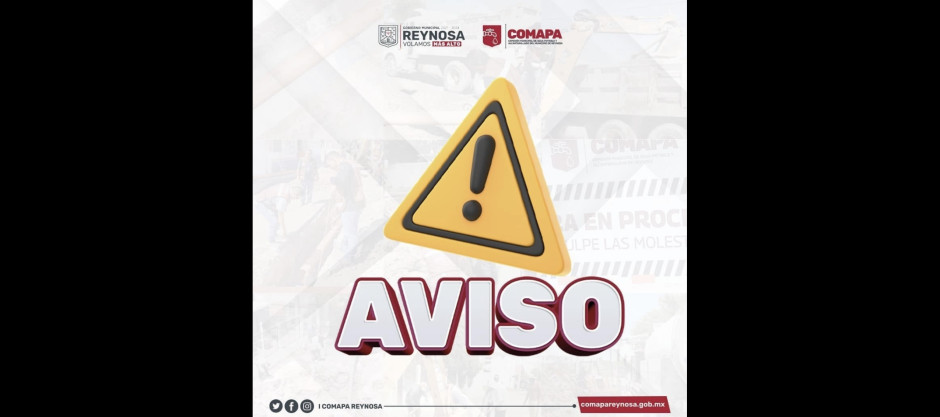 Anuncian baja en presión de suministro de agua 