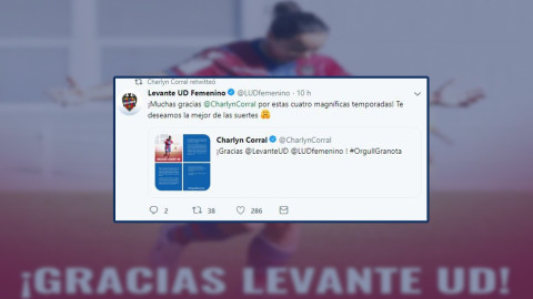 Charlyn Corral se despide del Levante