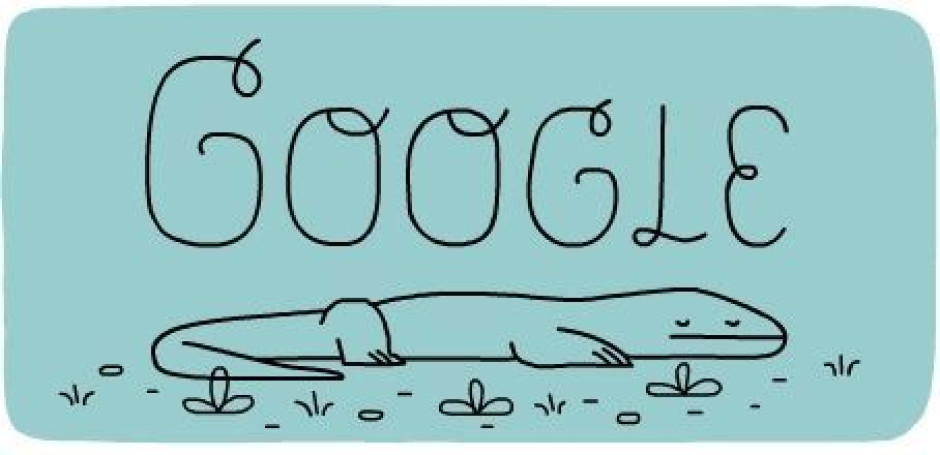 Dedica Google su "doodle" al dragón komodo
