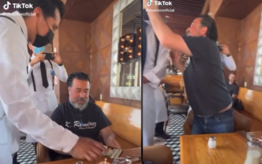 Integrante de Molotov da 'pastelazo' a un mesero y causa polémica