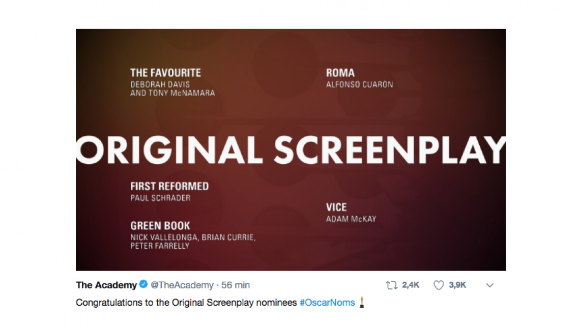 Todas las nominaciones a los Oscar 2019