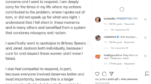 Justin Timberlake se disculpa con Britney Spears