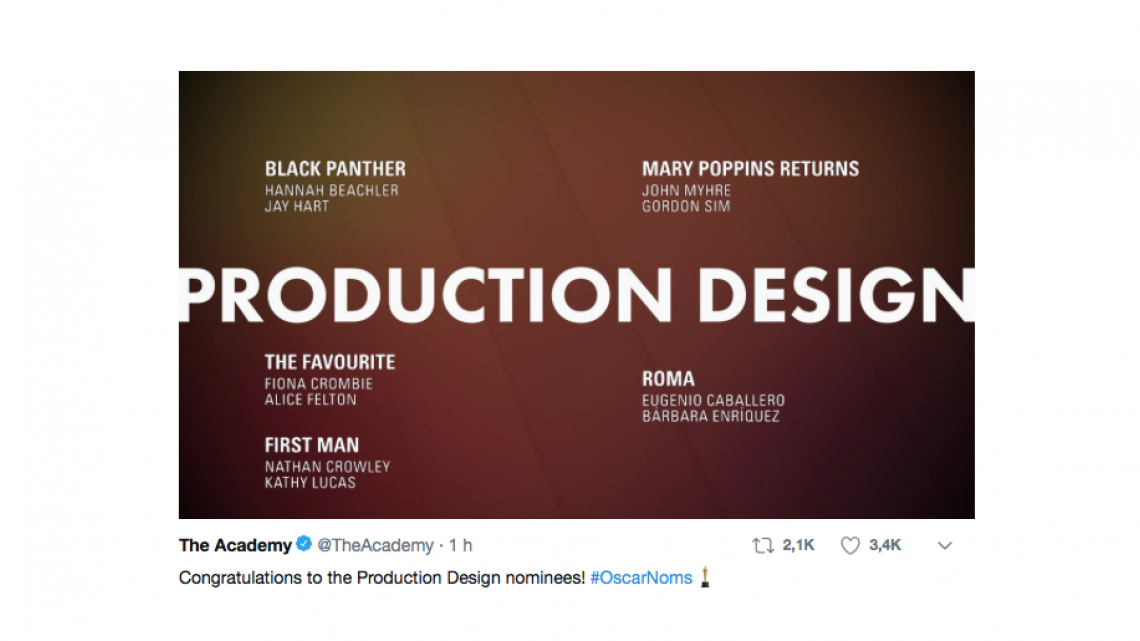 Todas las nominaciones a los Oscar 2019