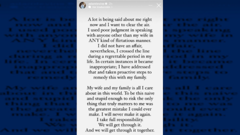 Responde Adam Levine a acusaciones de infidelidad a su esposa