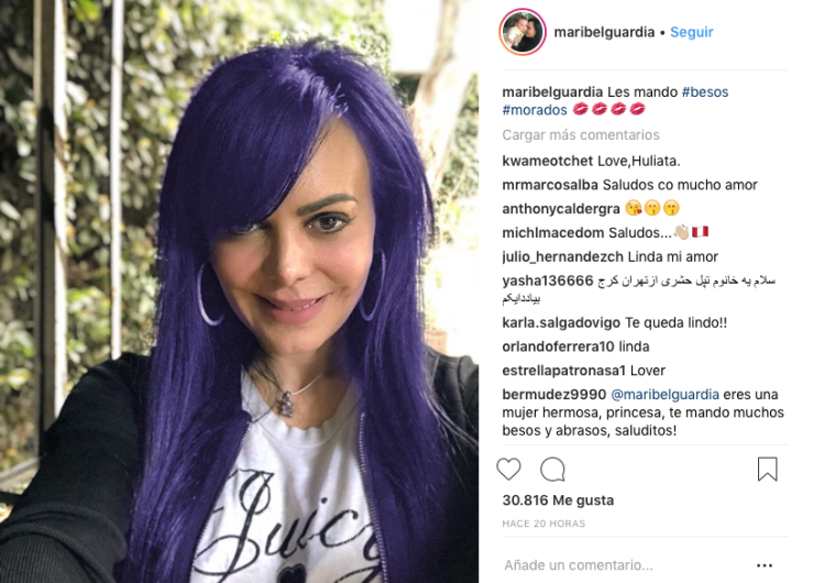 Maribel Guardia con cabello morado!!