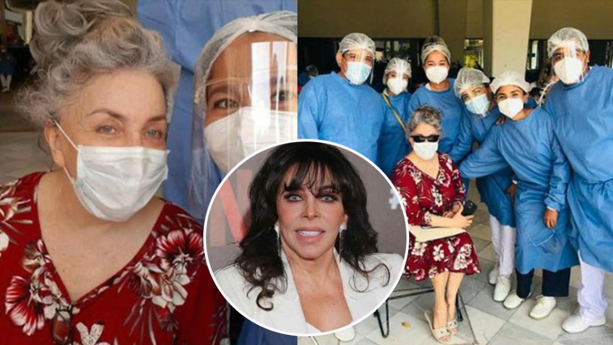 Verónica Castro reaparece irreconocible al recibir la vacuna contra COVID-19