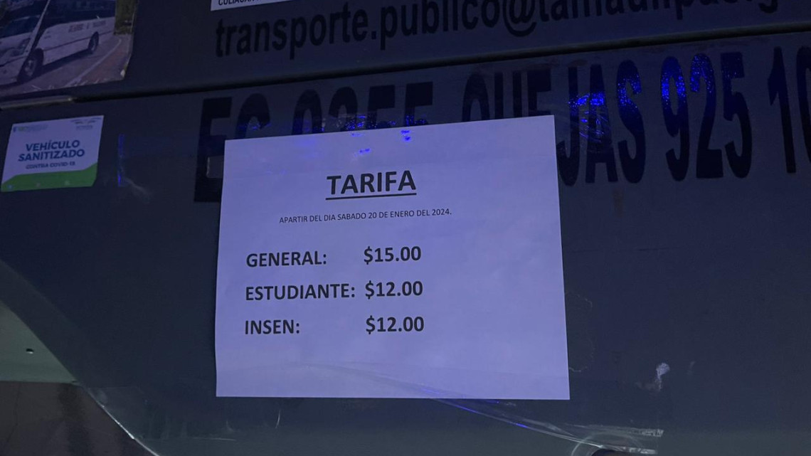 Aplican rutas aumentó al pasaje, costará 15 pesos