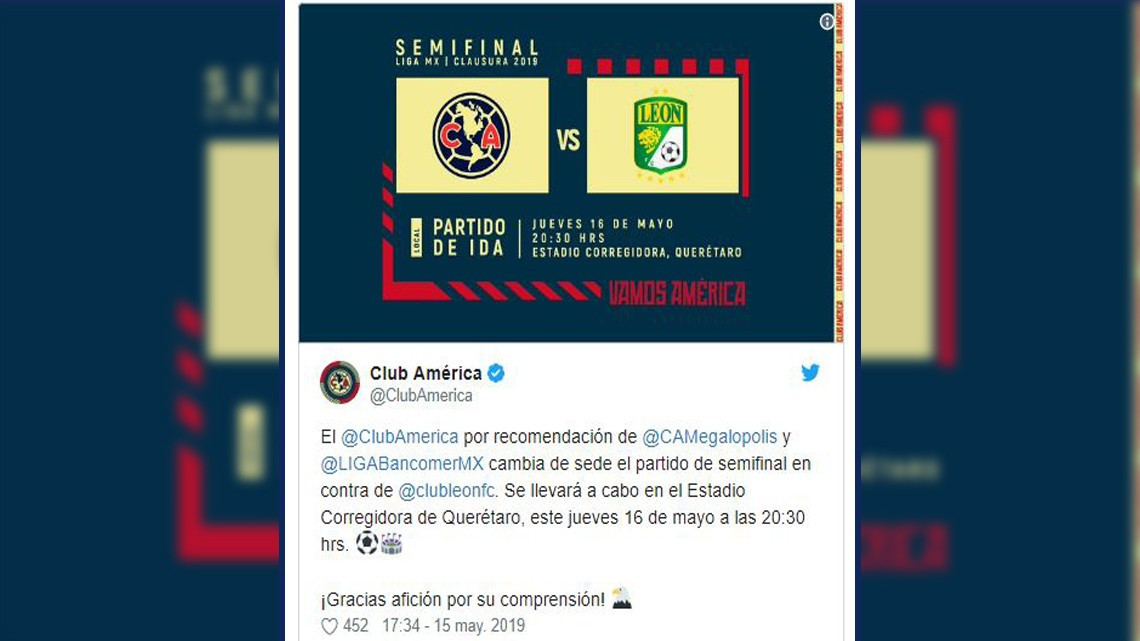 Estadio Corregidora recibirá el América-León  