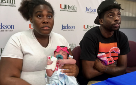 Mujer explica nacimiento de su bebé durante paso del huracán Irma