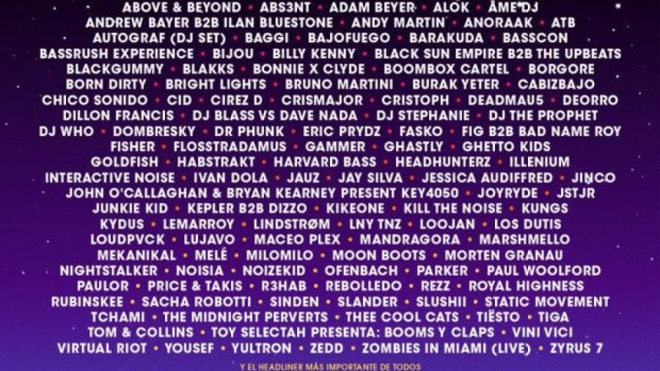 Aquí el cartel del Electric Daisy Carnival México 2018