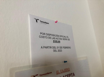 Suben precios de actas en Registro Civil 