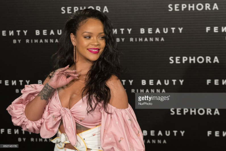 Rihana presenta sus cosméticos en Madrid