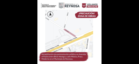 Anuncia Obras Públicas cierre parcial de avenida El Pasito