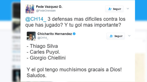 "Chicharito" Hernández revela los defensas más complicados que encaró