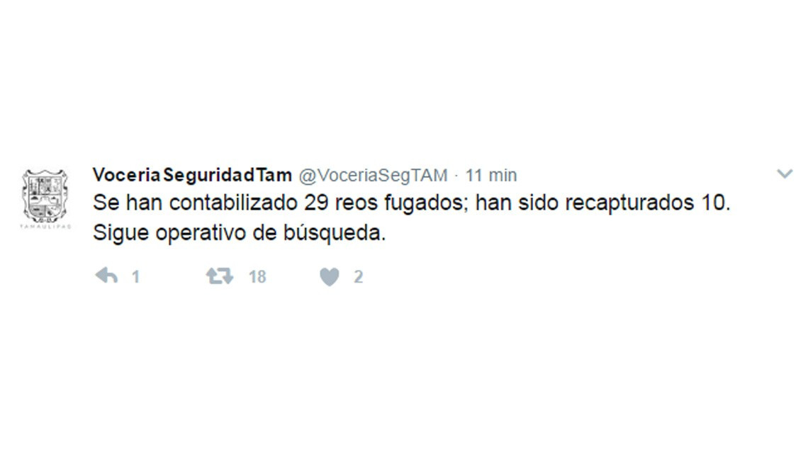 Se fugan 29 reos del Penal de Cd. Victoria, recapturan a 12