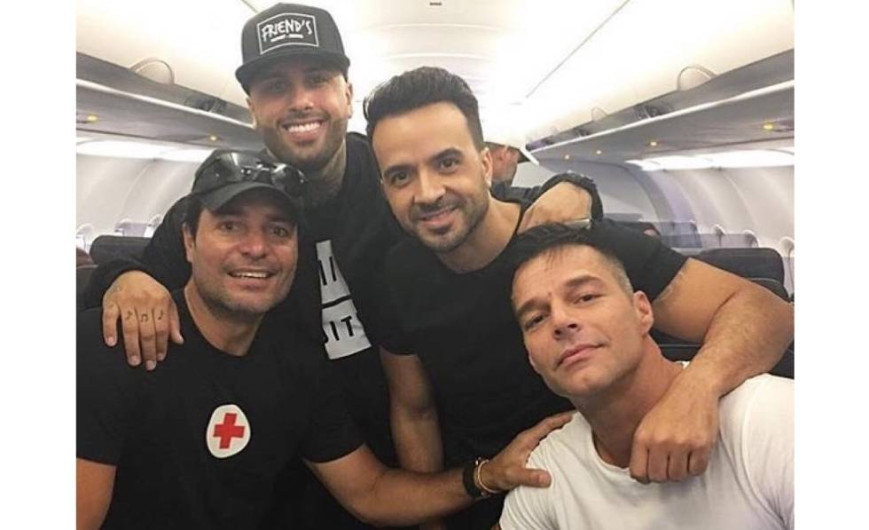 Ricky Martin, Chayanne, Luis Fonsi y Nicky Jam llevan ayuda a Puerto Rico