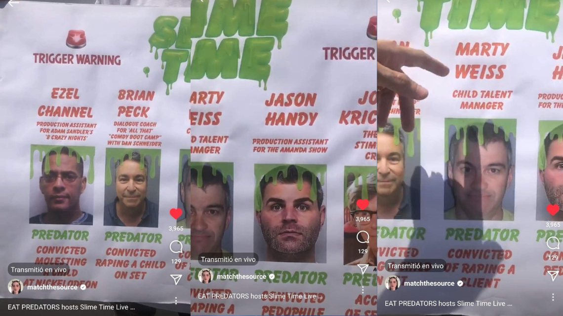 Alexa Nikolas protesta afuera de Nickelodeon por abuso infantil por parte de la empresa