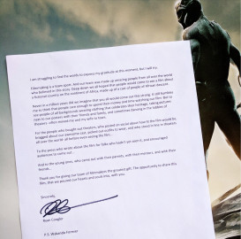 Con una carta, Ryan Coogler agradece el apoyo a Black Panther