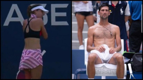 Alizé Cornet recibe un warning por voltearse la camiseta