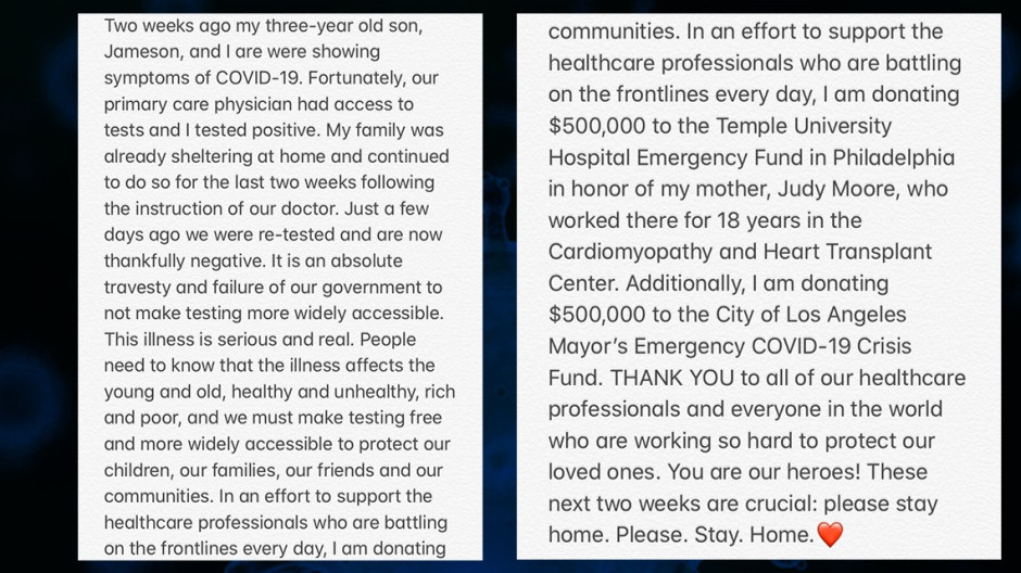 P!nk y su hijo superan el COVID-19