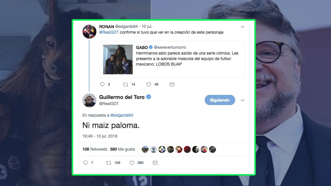 Guillermo Del Toro se deslinda de supuesta mascota de Lobos BUAP