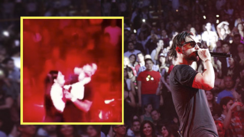 Maluma rechaza beso de fan en concierto 