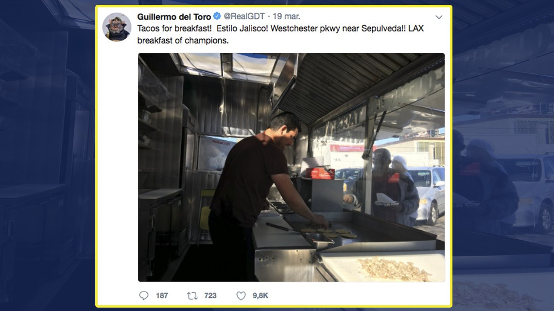 Del Toro presume sus tacos de buche