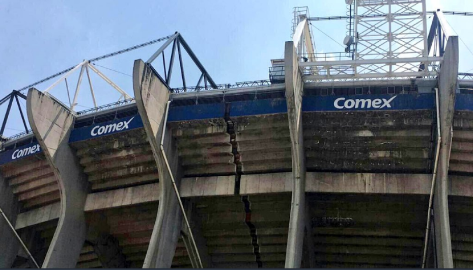 Registran daños en Estadio Azteca tras sismo de 7.1