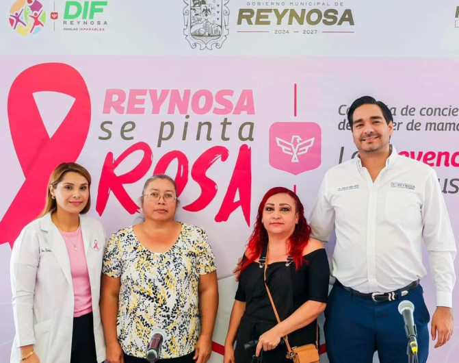 Reynosa se Pinta de Rosa con impulso del Alcalde Carlos Peña Ortiz para combatir cáncer de mama 