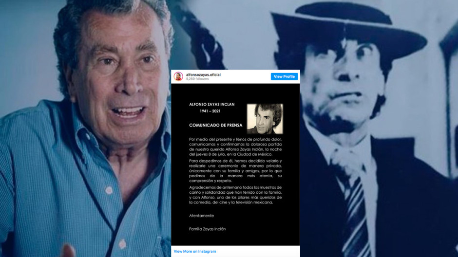 Muere el actor Alfonso Zayas a los 80 años de edad