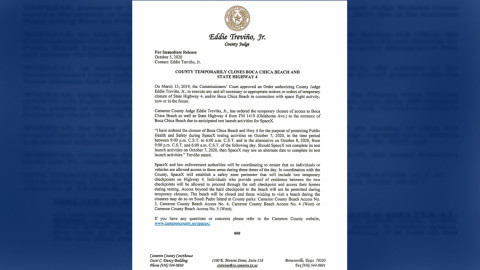 Playa Boca Chica cerrará temporalmente por actividades de SpaceX 