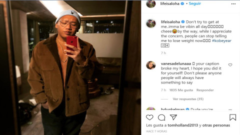 Jacob Batalon presume cambio físico en redes sociales 