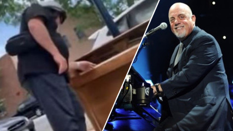 Billy Joel improvisa concierto tocando un piano desechado 
