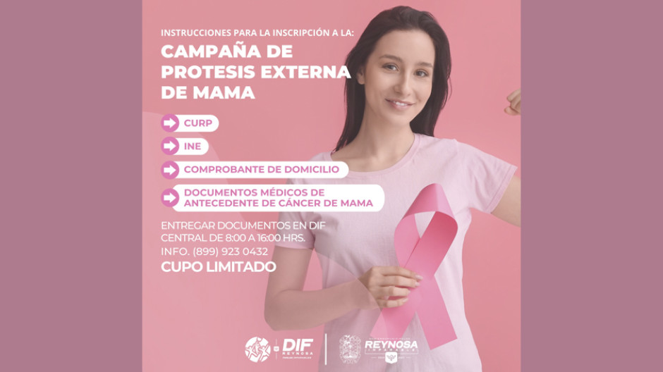 Beneficiará DIF Reynosa a mujeres con Campaña de Prótesis Externa de Mama