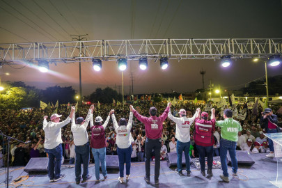 En unidad con Morena en el Gran Cierre de Carlos Peña Ortiz con más de Mil 500 Asistentes 