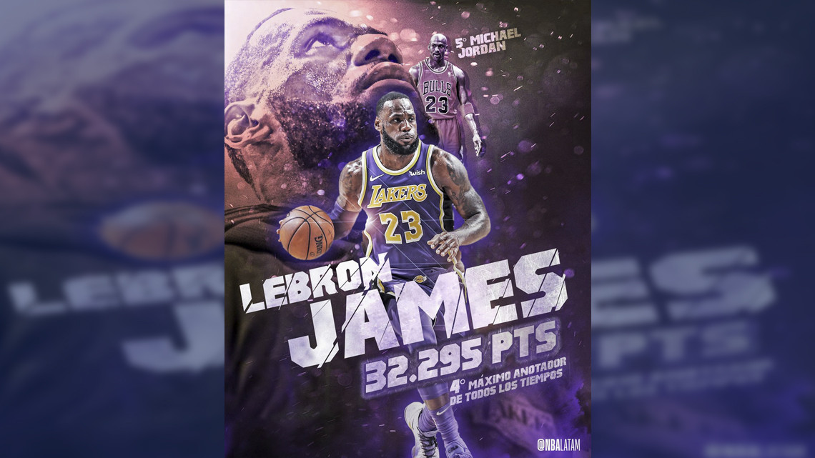LeBron supera a Jordan como el cuarto mejor anotador