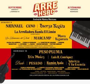 Peso Pluma, Natanael Cano, Ramón Ayala y más en Arre HSBC