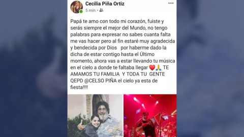 Hija de Celso Piña escribe conmovedora carta a su padre