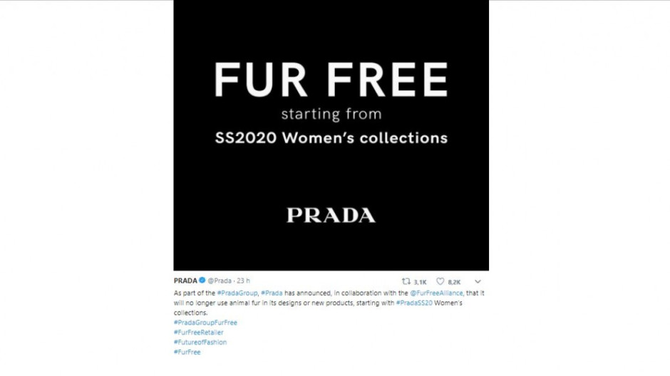 Prada confirma que dejará de usar pieles de animales en 2020