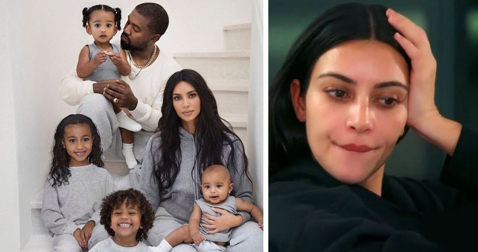 Kim Kardashian se esconde de sus hijos en baño